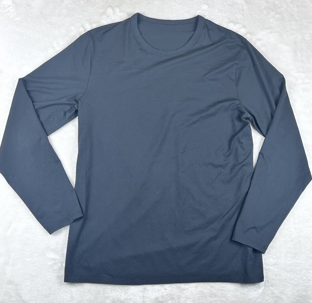 Lululemon T Shirt Men’s Sz L Black Long Sleeve Performance Running Gym Stretch